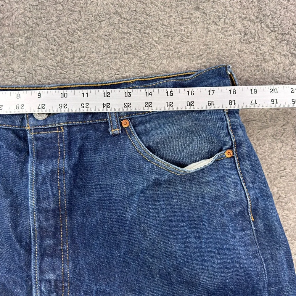 Levis 501 Original Fit Jeans Mens 36x28* Dark Wash Blue Button Fly Straight Leg‎